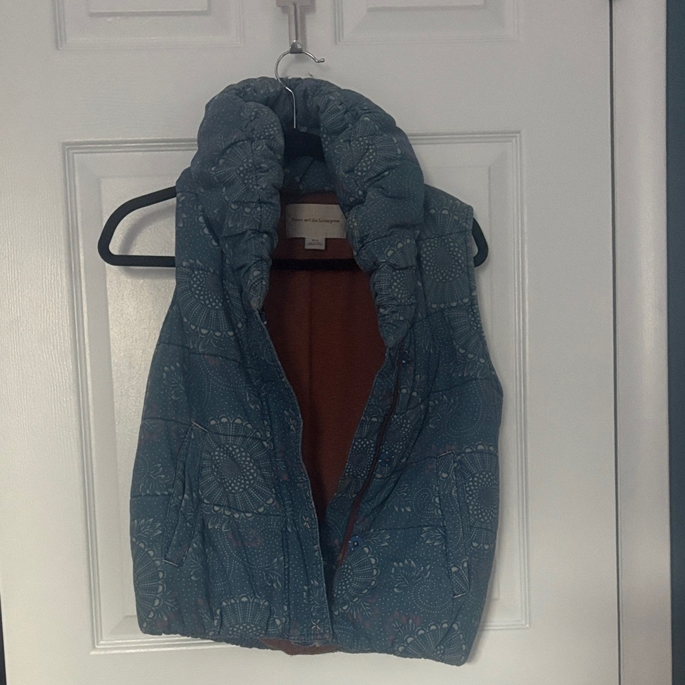 Pilcro and the Letterpress Blue Floral Vest